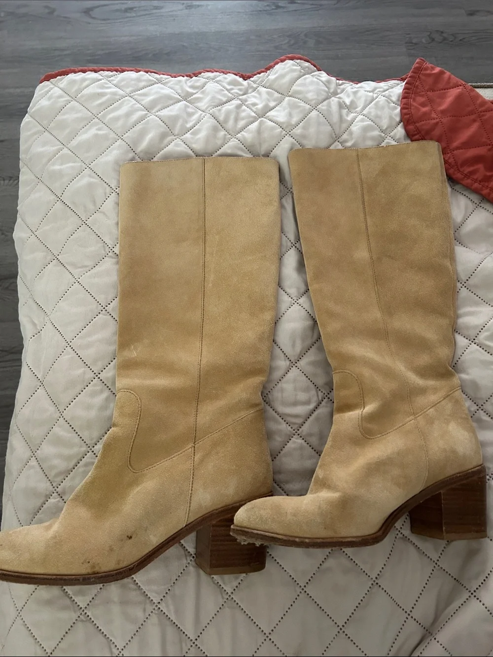 Women’s Tan Knee-High Suede Boots